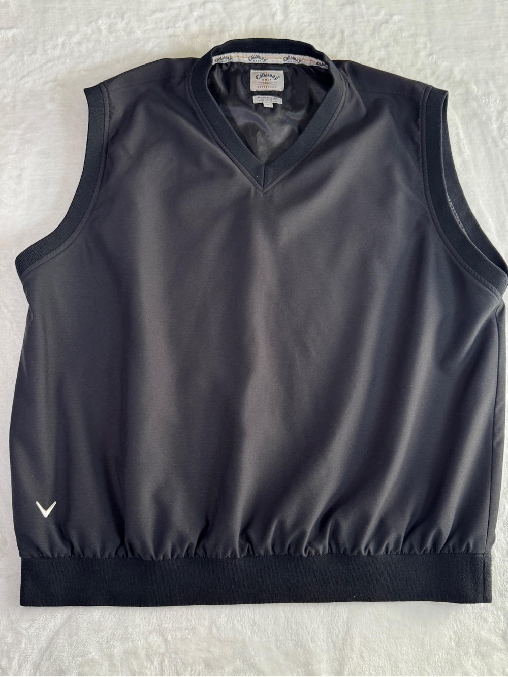Callaway Golf Sport Outerwear Wind Vest Black V-Neck Brushed Microfiber Men’s L